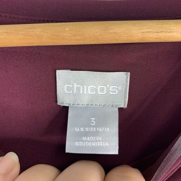 Chicos Stretch Knit Column Maxi Dress Womens Size 3 (XL 16/18) Chianti NWT $119 - Picture 7 of 7